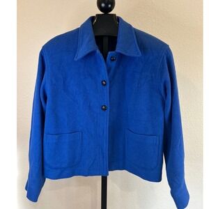Sportables Seifert Exclusively Blue Button Up Collared Jacket Women's Large
